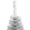 vidaXL Kunstmatig Voorverlicht Kerstboom met 300 LED Zilver 210 cm PET
