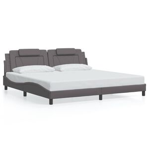 vidaXL Bedframe "Viana" zonder matras kunstleer grijs 200x200 cm