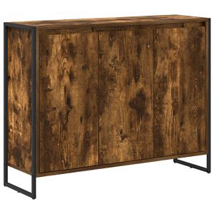 vidaXL Bijzetkast Rook Eik 96,5 x 30 x 75 cm Bewerkt hout