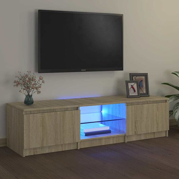 vidaXL Tv-meubel met LED-verlichting 140x40x36 cm sonoma eikenkleur