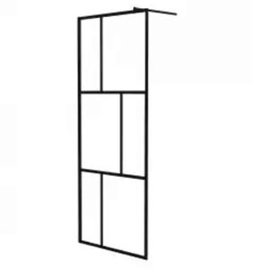 vidaXL Inloopdouchewand 80x195 cm gehard glas zwart
