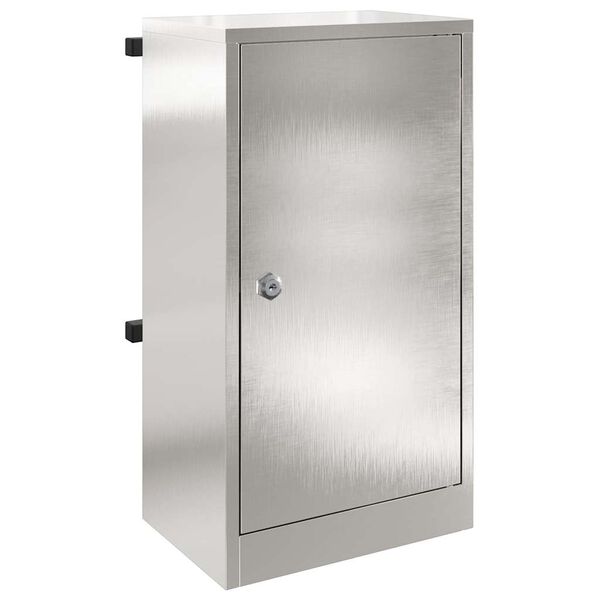 vidaXL Brievenbus met opslag Zwart 30 x 20 x 55 cm Roestvrij staal