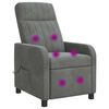 vidaXL Massage Recliner Donkergrijs fluweel