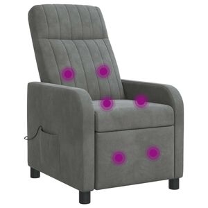 vidaXL Massage Recliner Donkergrijs fluweel