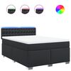 vidaXL Boxspring met matras kunstleer zwart 160x200 cm
