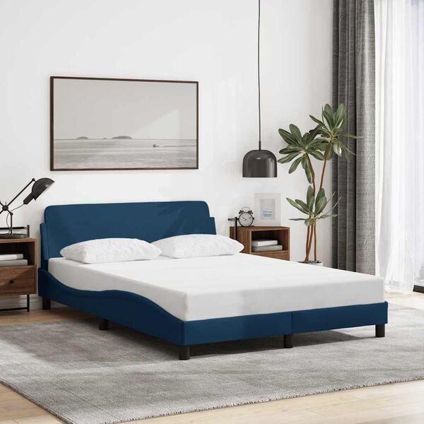 vidaXL Bedframe met hoofdeinde "Dover" 140x190 cm stof blauw