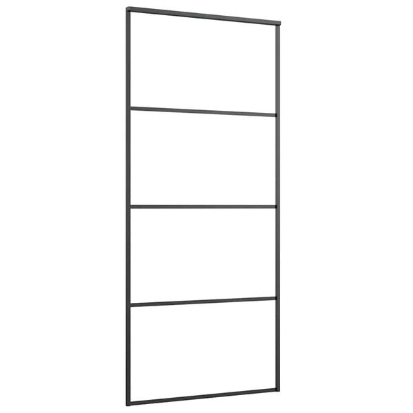 vidaXL Schuifdeur met beslag 90x205 cm ESG-glas en aluminium
