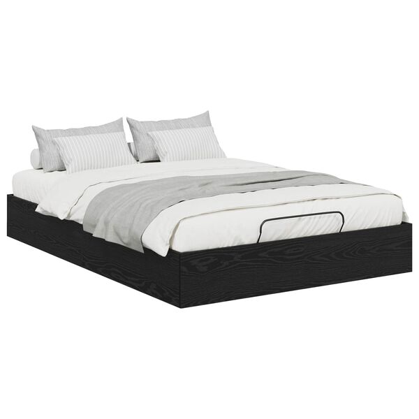 vidaXL Ottoman Bedframe met opslag Zwarte Eik 203 x 140 x 25 cm