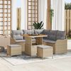 vidaXL Tuin Sofa Set met kussen met opslag 8 pcs Beige en Licht Grijs