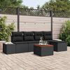 vidaXL Tuinbankenset met kussen 6 pcs Zwart poly rattan