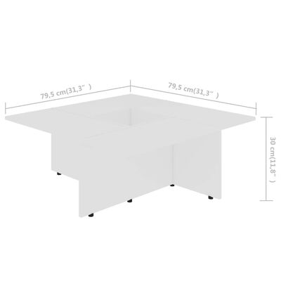 vidaXL Salontafel 79,5x79,5x30 cm bewerkt hout wit