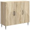 vidaXL Dressoir Sonoma Eiken 89 x 34,5 x 80 cm Bewerkt hout