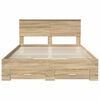 vidaXL Bedframe met hoofdeinde Sonoma Eiken 140 x 200 cm Bewerkt hout