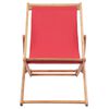 vidaXL Strandstoel inklapbaar stof en houten frame rood