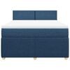vidaXL Boxspring met matras stof blauw 140x200 cm