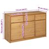 vidaXL Dressoir SAUDA 114x43x75,5 cm massief grenenhout eikenkleurig