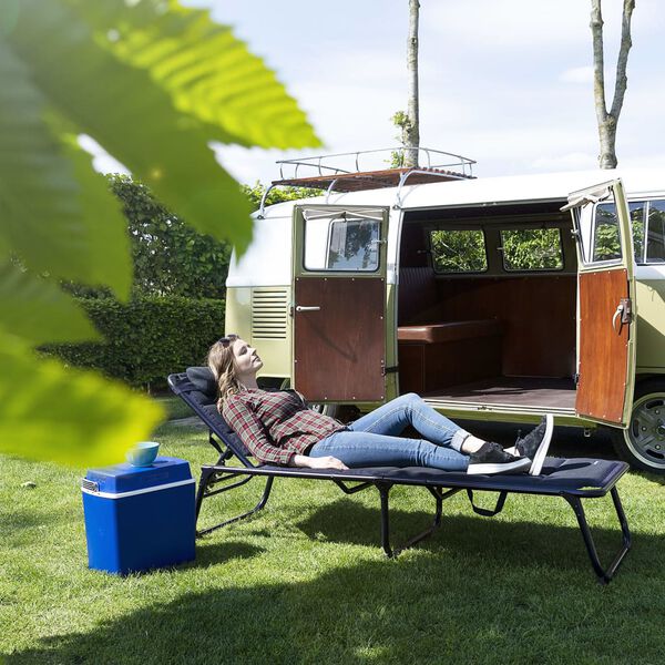 Campart Travel Ligstoel Siena inklapbaar 200x67x35 cm marineblauw