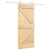 vidaXL Schuifdeur Natuurlijk en Wit 85 x 210 cm Massief Grenenhout