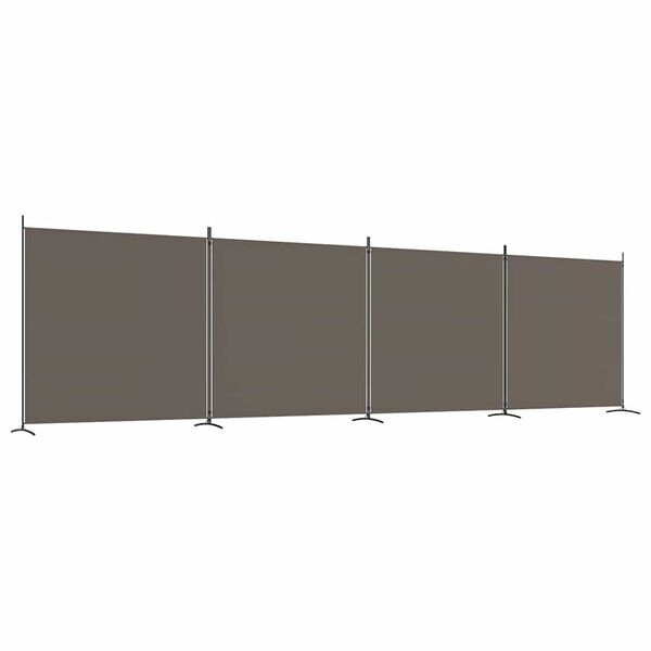 vidaXL Kamerscherm met 4 panelen 698x180 cm stof antracietkleurig