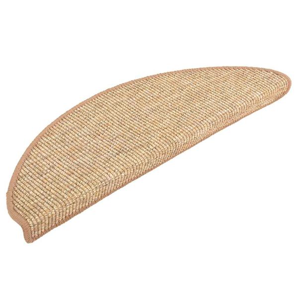 vidaXL Trapmatten 15 st 56x17x3 cm lichtbruin halfrond