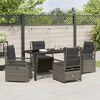 vidaXL Tuin eettafelset 5 pcs Grijs poly rattan