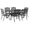 vidaXL Tuin eettafelset 7 pcs Zwart Aluminium