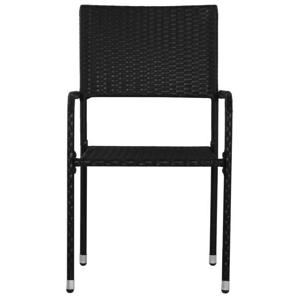 vidaXL Tuinstoelen 4 st stapelbaar poly rattan zwart