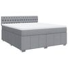 vidaXL Boxspring met matras stof lichtgrijs 180x200 cm