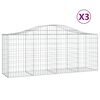 vidaXL Schanskorven 3 st gewelfd 200x50x80/100 cm gegalvaniseerd ijzer
