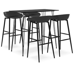 vidaXL 5-delige Barset zwart