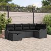 vidaXL Tuin Sofa Set met kussen met opslag 6 pcs Zwart Poly riet