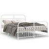 vidaXL Bedframe met hoofd- en voeteneinde metaal wit 160x200 cm