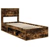 vidaXL Bedframe met lade Gerookt eiken 100 x 200 cm Massief grenenhout