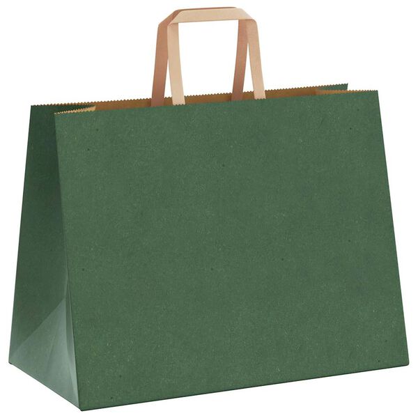 vidaXL Papieren zakken 50 st met hengsels 32x17x25 cm groen