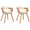 vidaXL Eetkamerstoelen 2 st gebogen hout en kunstleer cr&egrave;mekleurig