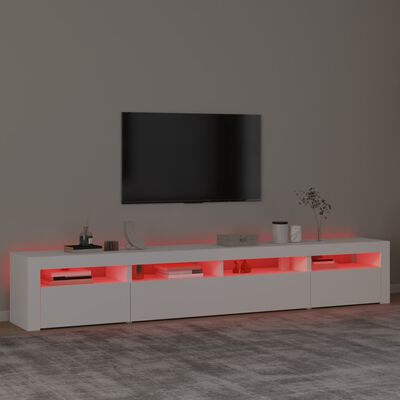 vidaXL Tv-meubel met LED-verlichting 240x35x40 cm wit