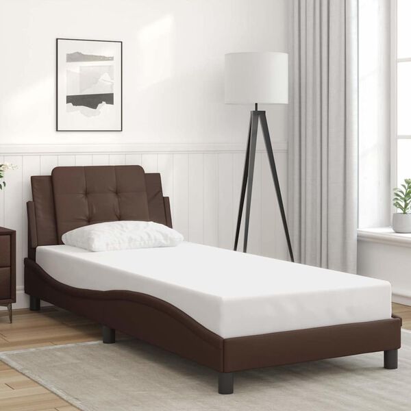 vidaXL Bedframe zonder matras "Zadar" kunstleer bruin 80x200 cm