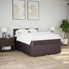 vidaXL Boxspring met matras stof donkerbruin 140x190 cm