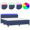 vidaXL Boxspring met matras en LED stof blauw 160x200 cm