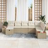 vidaXL Tuin Sofa Set met kussen met opslag Beige poly rattan