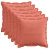 vidaXL Kussensloop 6 st HOUTEN Rood-oranje 30 x 30 cm corduroy