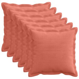 vidaXL Kussensloop 6 st HOUTEN Rood-oranje 30 x 30 cm corduroy