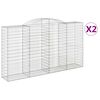 vidaXL Schanskorven 2 st gewelfd 300x50x160/180 cm ijzer