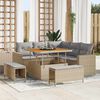 vidaXL Tuinbankenset met kussen 9 pcs Beige en Licht Grijs poly rattan