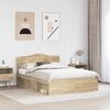 vidaXL Bedframe met hoofdeinde Sonoma 140 x 190 cm Massief grenenhout