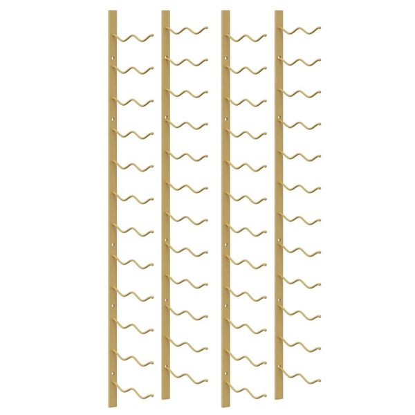 vidaXL Wijnrekken 2 st voor 24 flessen wandmontage ijzer goudkleurig