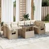 vidaXL 8-delige Loungeset met kussens poly rattan beige