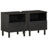vidaXL Nachtkastjes 2 st 40x33x46 cm massief mangohout zwart