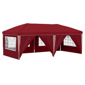 vidaXL Pop-up partytent 575 x 288 x 245 cm Bordeauxrood