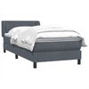 vidaXL Boxspring met matras fluweel donkergrijs 90x220 cm